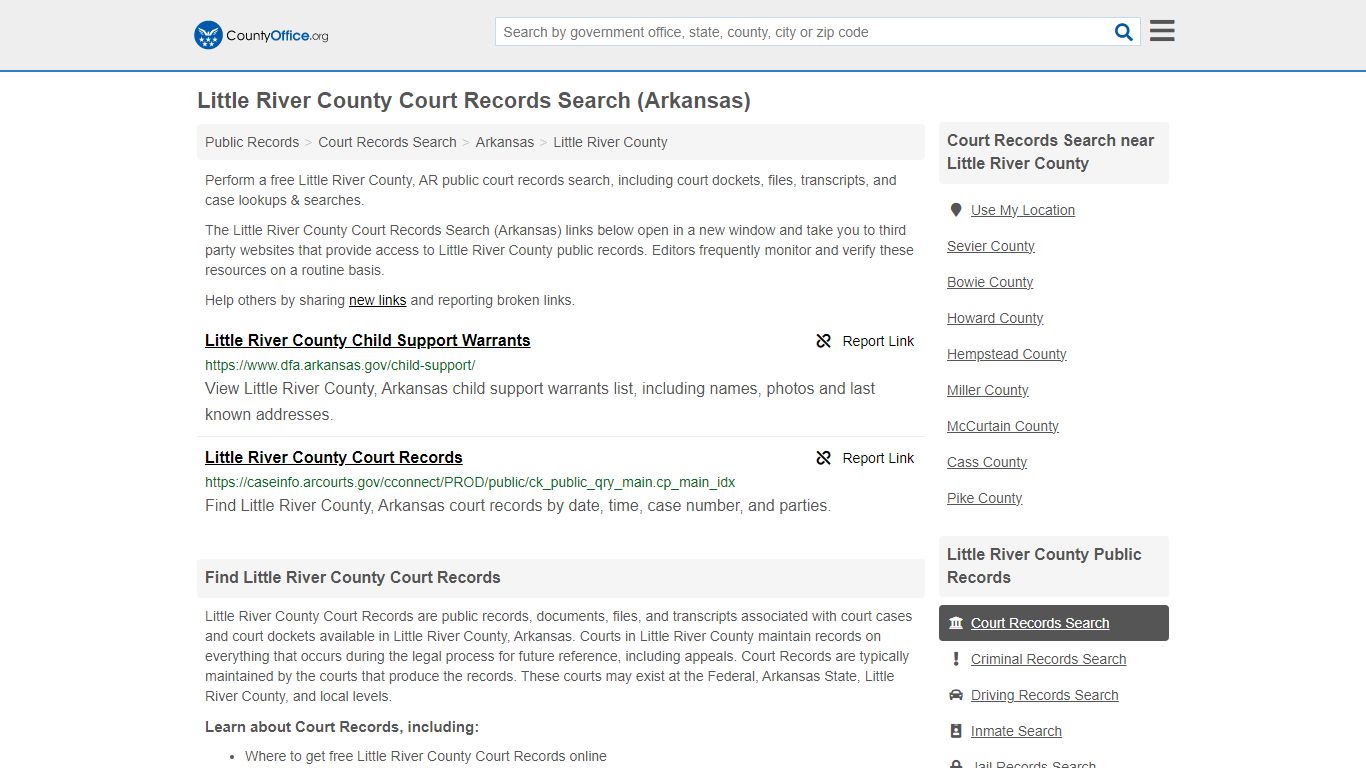 Little River County Court Records Search (Arkansas)
