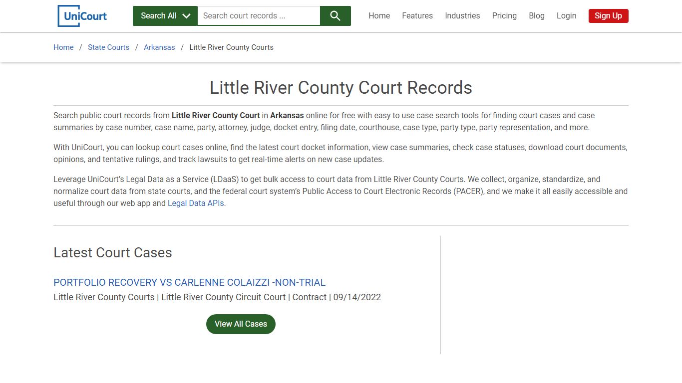 Little River County Court Records | Arkansas | UniCourt