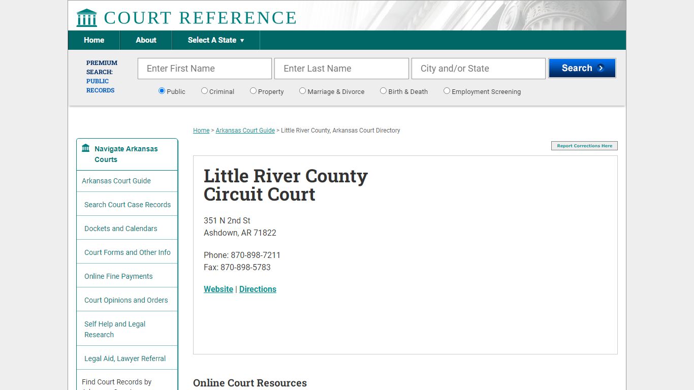 Little River County Circuit Court - Courtreference.com